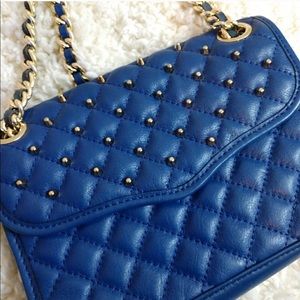 Rebecca mink off blue purse